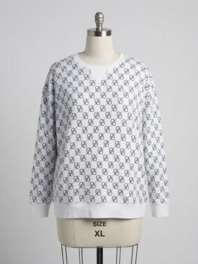 CALVIN KLEIN All-Over Logo Crewneck Sweatshirt